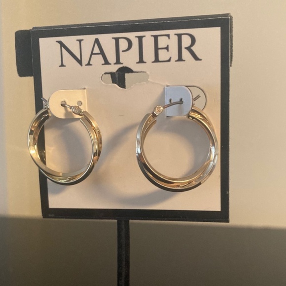 Napier Twisted Gold Hoop Earrings
